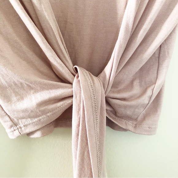 Brit & Bri Pink Wrapped Crop Top Plunge Neck Women’s Size Small - Picture 6 of 9